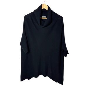 +Beryll Cashmere Cowl Neck Sweater Black Dolman Short Sleeve One Size